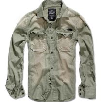 Hardee Denim Shirt-OliveGrey