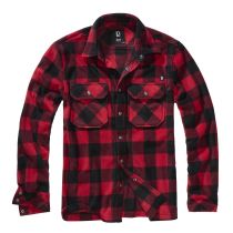 Jeff fleece Shirt Jacket-Red/black