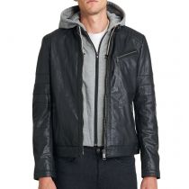 RAB Leather hoodjacket 21932-Black