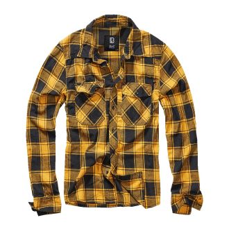 Checkshirt longsleeve-Black/yellow