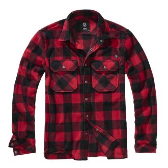 Jeff fleece Shirt Jacket-Red/black