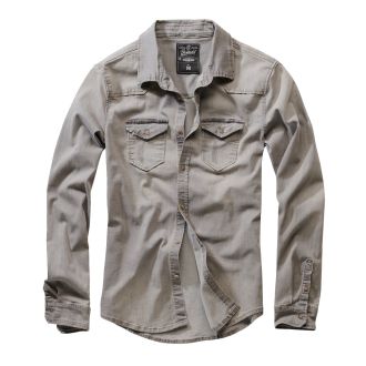 Riley denim Shirt-Washed Grey